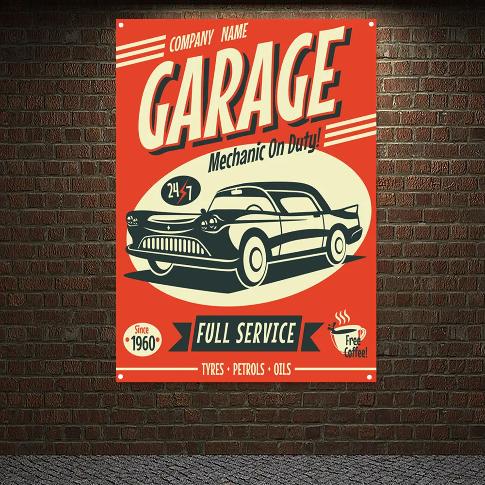 MECHANIC ON DUTY Vintage CAR F - Auto Repair Shop Banners recensie en prijs